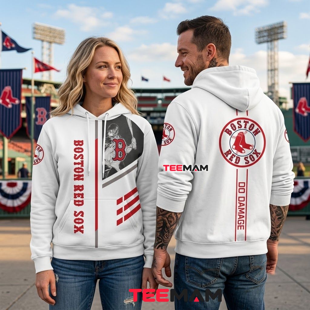 Boston Red Sox 3D Hoodie Do Damage Back Boston Red Sox 3D Hoodie Do Damage Back