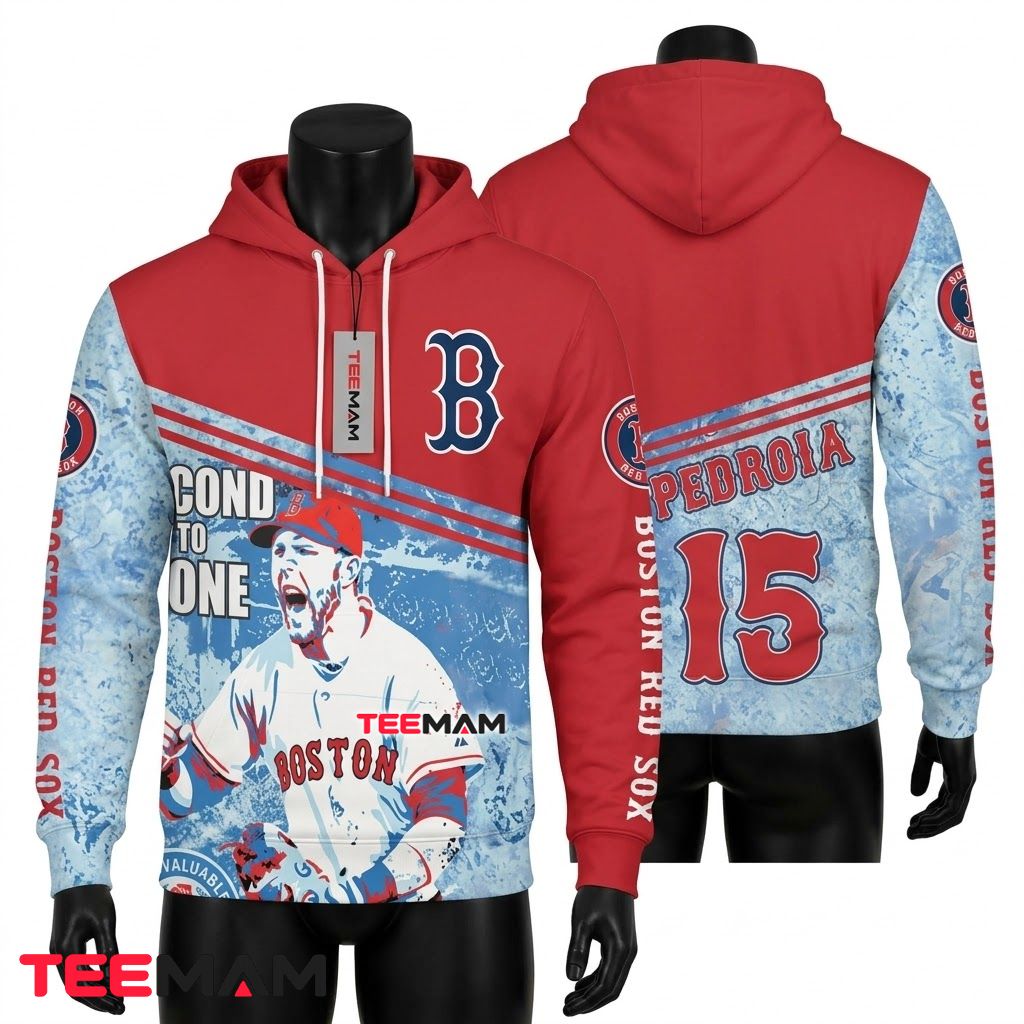 Boston Red Sox 3D Hoodie Dustin Pedroia Front