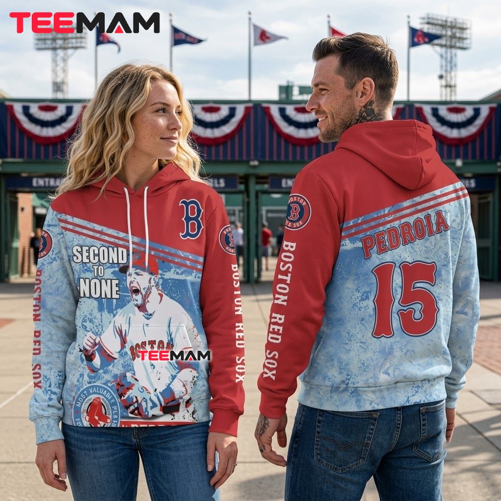 Boston Red Sox 3D Hoodie Dustin Pedroia Back Boston Red Sox 3D Hoodie Dustin Pedroia Back