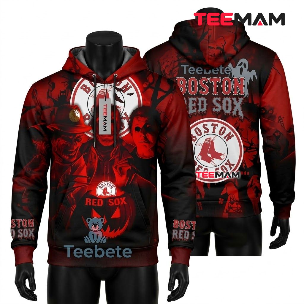 Boston Red Sox 3D Hoodie Horror Halloween Front