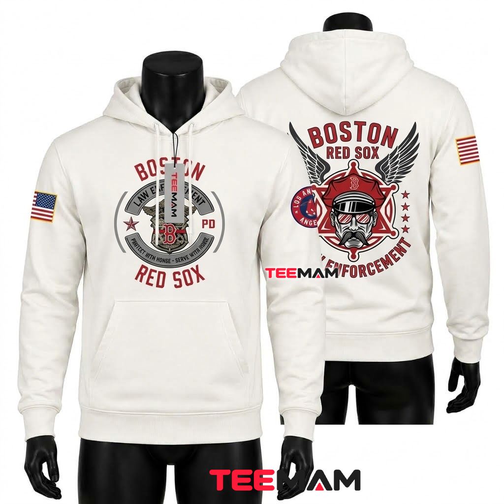 Boston Red Sox 3D Hoodie Law Enforcement Front