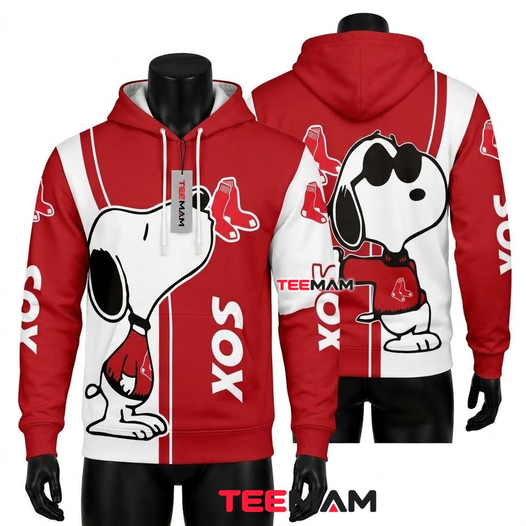 Boston Red Sox 3D Hoodie Snoopy Cool Front