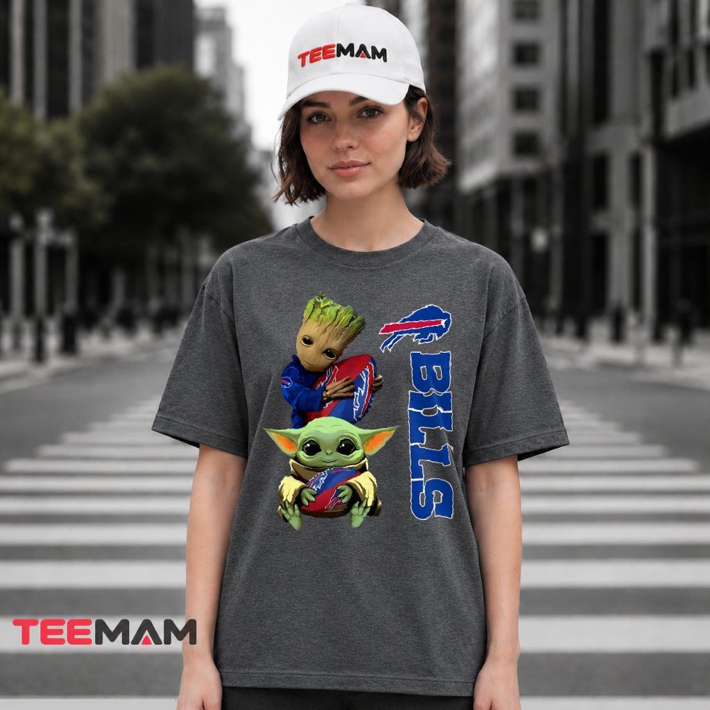 Buffalo Bills Baby Groot Yoda Football T-Shirt