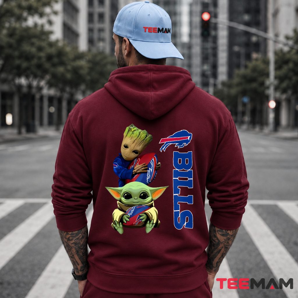 Buffalo Bills Baby Groot Yoda Football Hoodie Buffalo Bills Baby Groot Yoda Football Hoodie