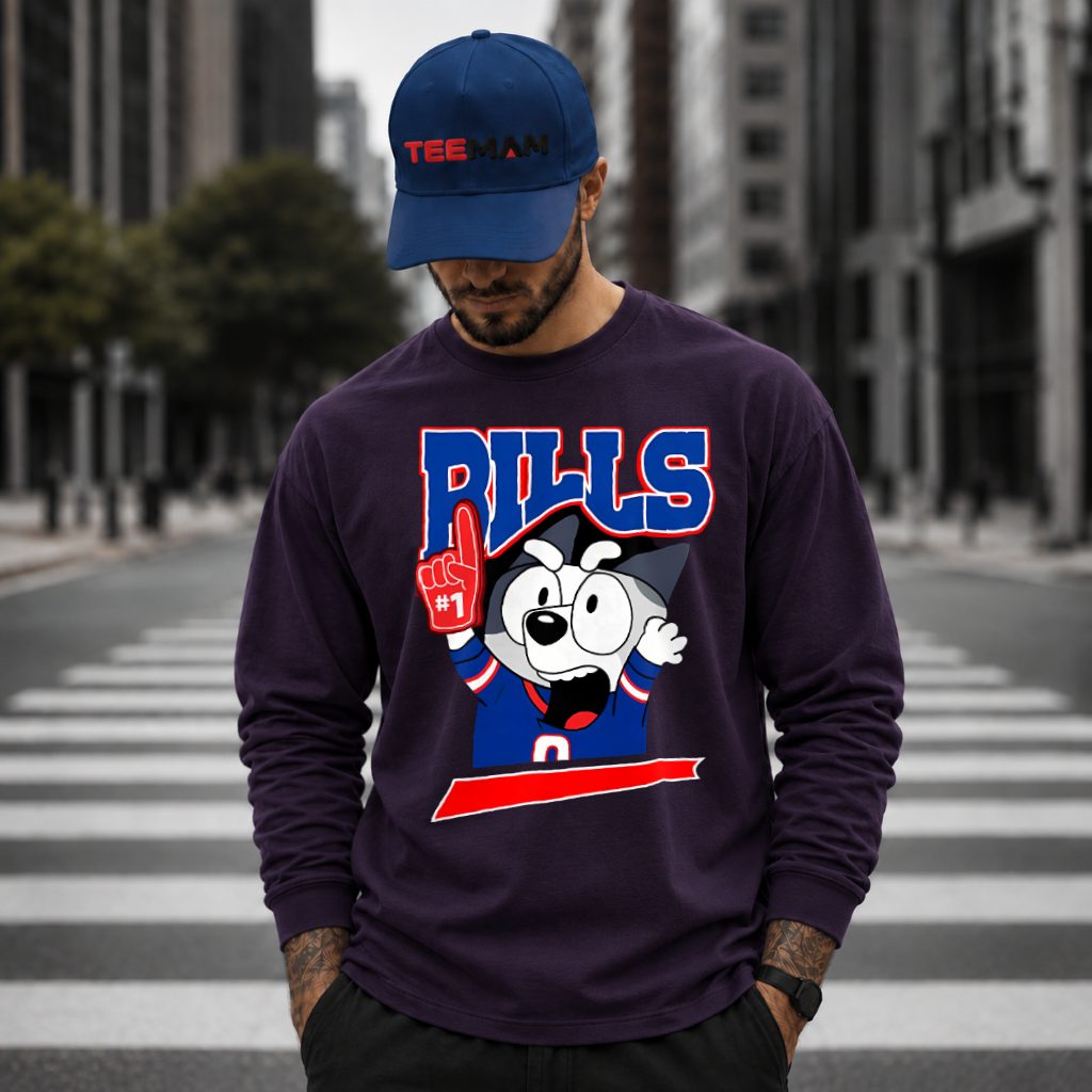 Buffalo Bills Bluey Number One Fan Long Sleeve Buffalo Bills Bluey Number One Fan Long Sleeve
