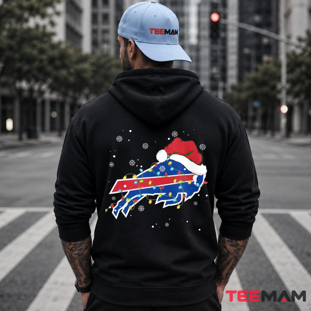 Buffalo Bills Christmas Santa Hat Lights Hoodie Buffalo Bills Christmas Santa Hat Lights Hoodie
