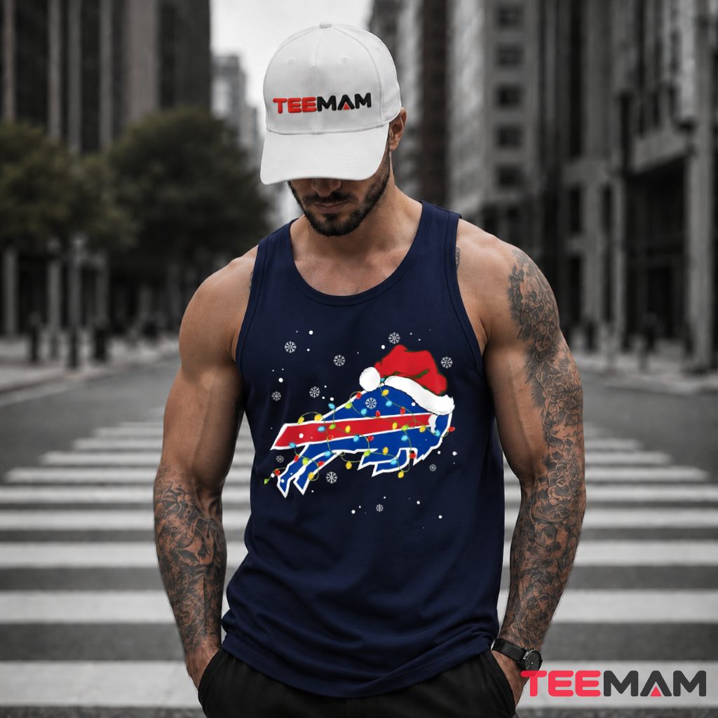 Buffalo Bills Christmas Santa Hat Lights Tank Top Buffalo Bills Christmas Santa Hat Lights Tank Top