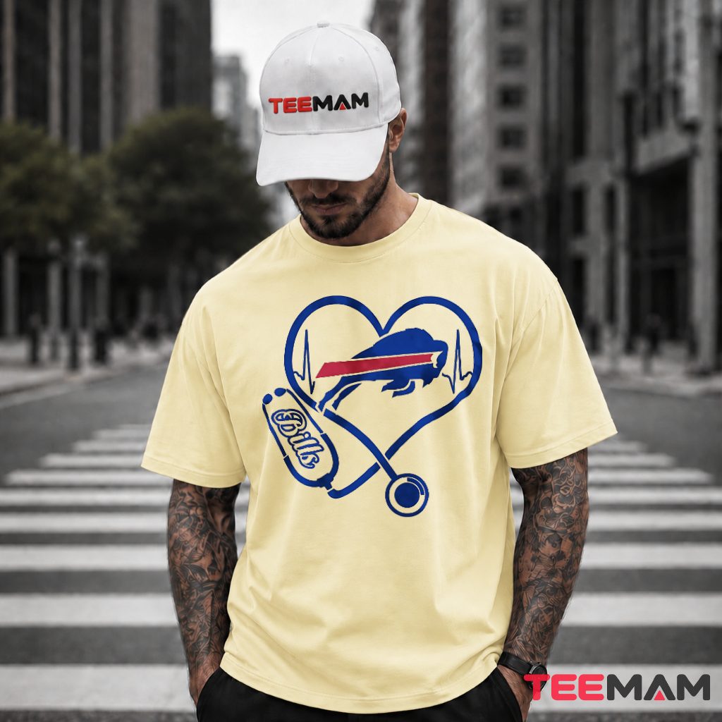 Buffalo Bills Nurse Heartbeat Stethoscope T-Shirt