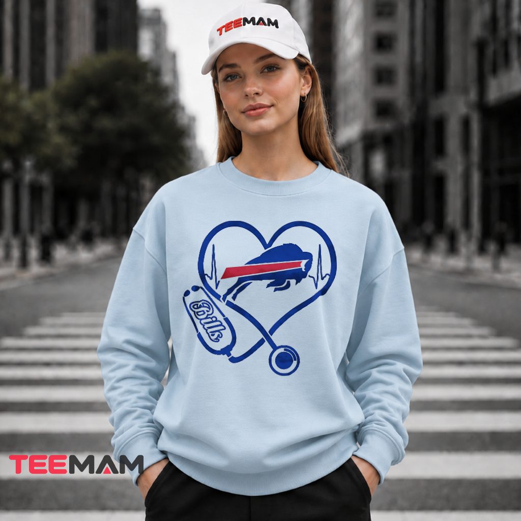 Buffalo Bills Nurse Heartbeat Stethoscope Long Sleeve Buffalo Bills Nurse Heartbeat Stethoscope Long Sleeve