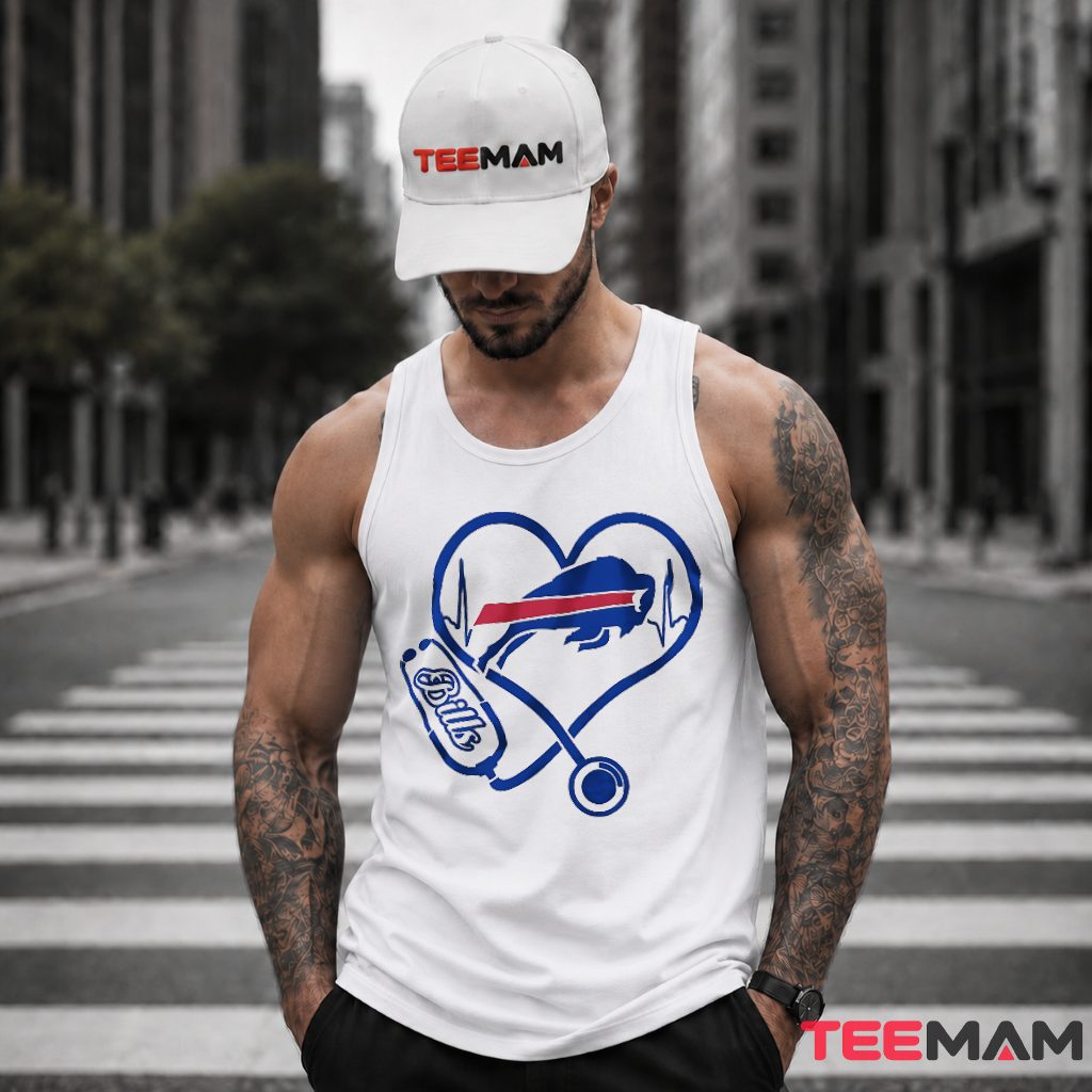 Buffalo Bills Nurse Heartbeat Stethoscope Tank Top Buffalo Bills Nurse Heartbeat Stethoscope Tank Top