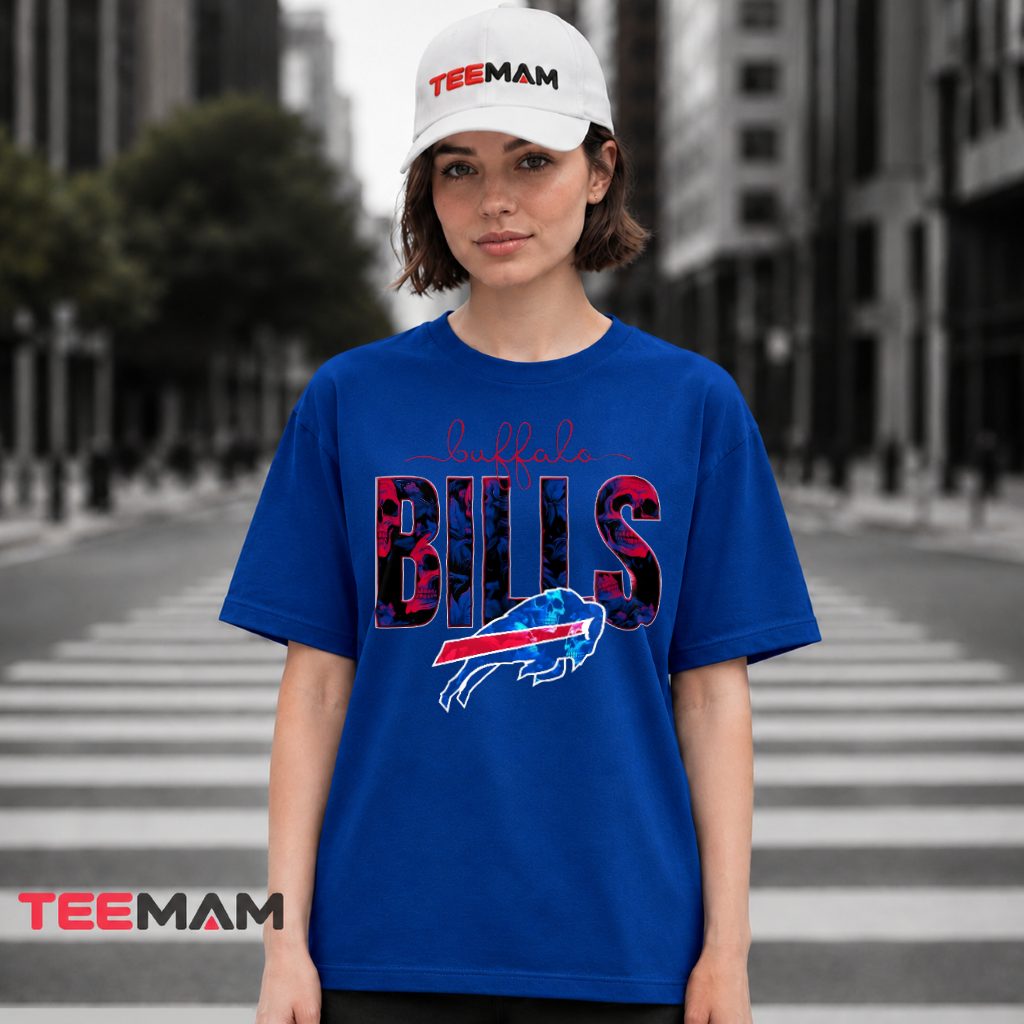 Buffalo Bills Skull Floral Football Fan T-Shirt