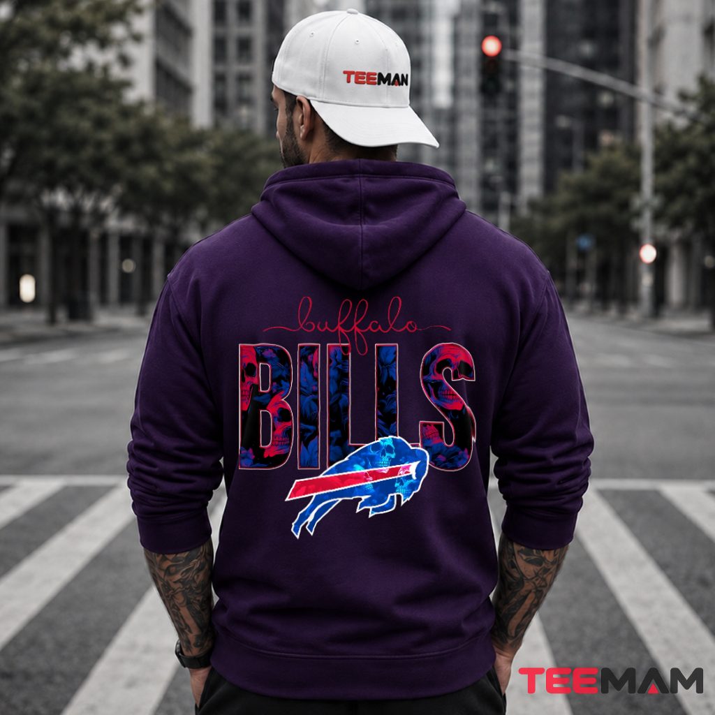 Buffalo Bills Skull Floral Football Fan Hoodie Buffalo Bills Skull Floral Football Fan Hoodie
