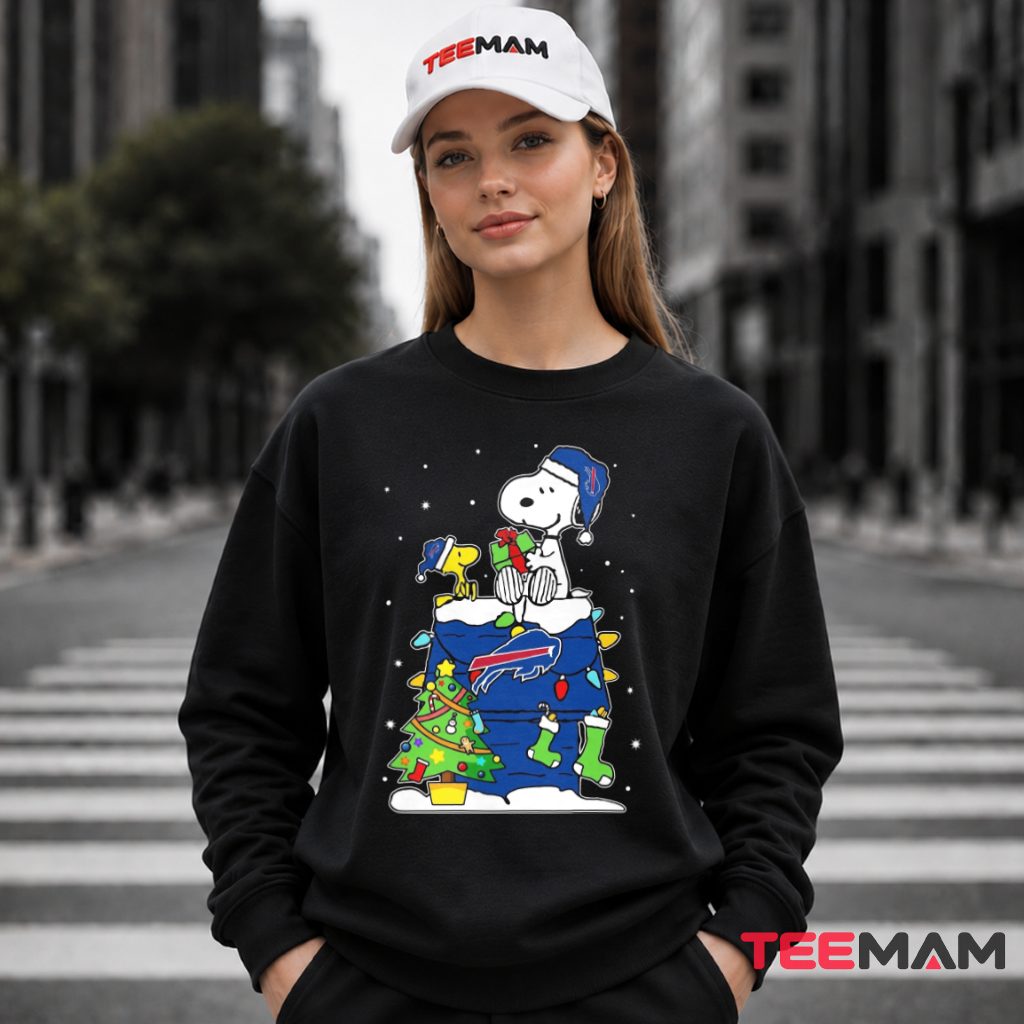 Buffalo Bills Snoopy Christmas Doghouse Long Sleeve Buffalo Bills Snoopy Christmas Doghouse Long Sleeve