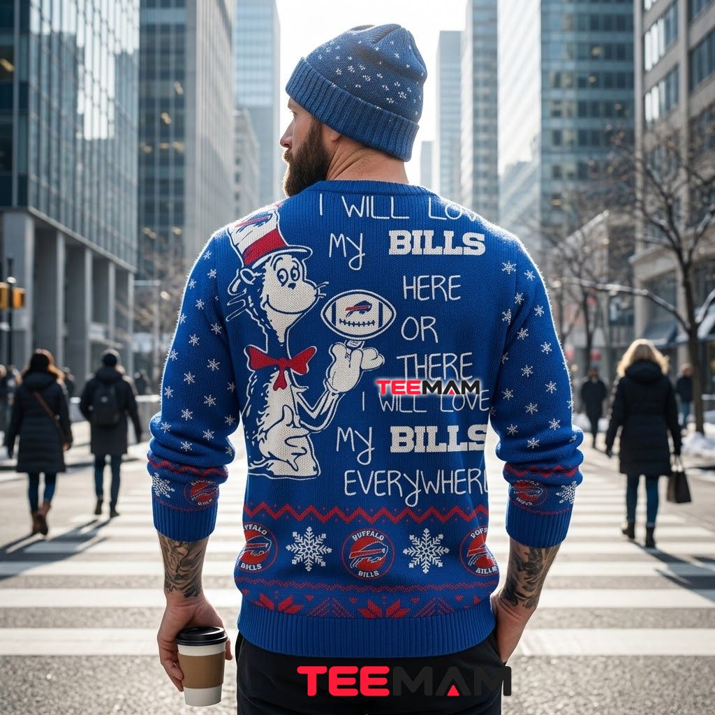 Buffalo Bills Ugly Christmas Sweater Cat In Hat Quote Version 3 Buffalo Bills Ugly Christmas Sweater Cat In Hat Quote Version 3