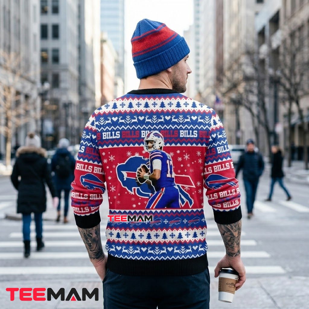 Buffalo Bills Ugly Christmas Sweater Josh Allen Version 3 Buffalo Bills Ugly Christmas Sweater Josh Allen Version 3
