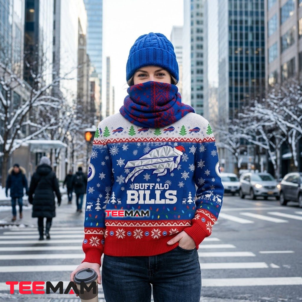 Buffalo Bills Ugly Christmas Sweater Santa Hat Buffalo Back Buffalo Bills Ugly Christmas Sweater Santa Hat Buffalo Back