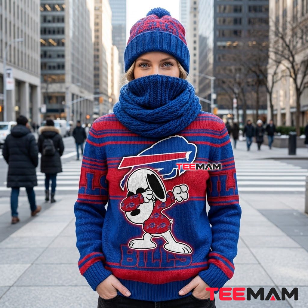 Buffalo Bills Ugly Christmas Sweater Snoopy Dabbing Helmet Back Buffalo Bills Ugly Christmas Sweater Snoopy Dabbing Helmet Back