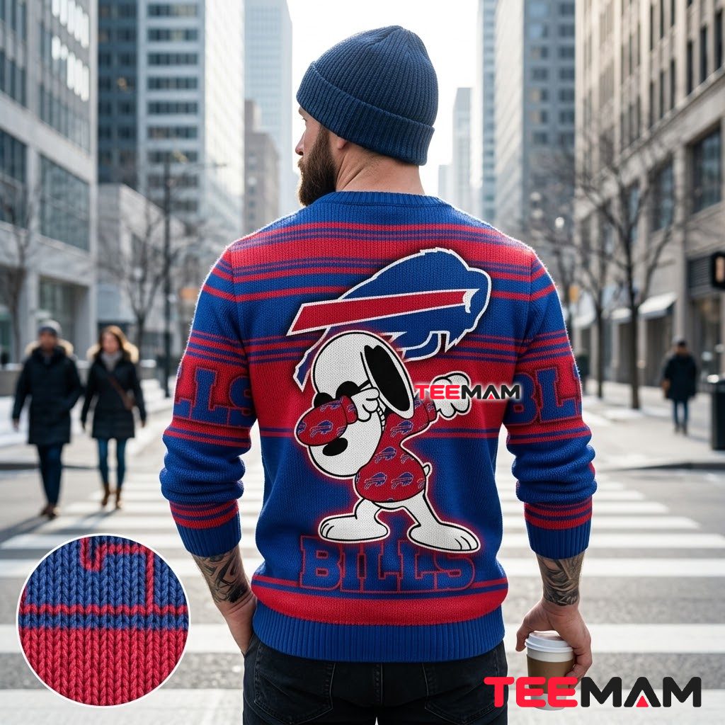 Buffalo Bills Ugly Christmas Sweater Snoopy Dabbing Helmet Version 3 Buffalo Bills Ugly Christmas Sweater Snoopy Dabbing Helmet Version 3