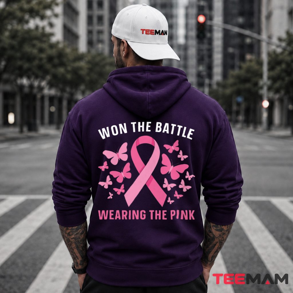 Butterflies Won The Battle Wearing Pink Hoodie Butterflies Won The Battle Wearing Pink Hoodie