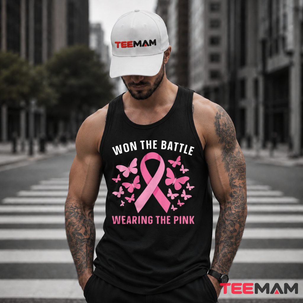 Butterflies Won The Battle Wearing Pink Tank Top Butterflies Won The Battle Wearing Pink Tank Top