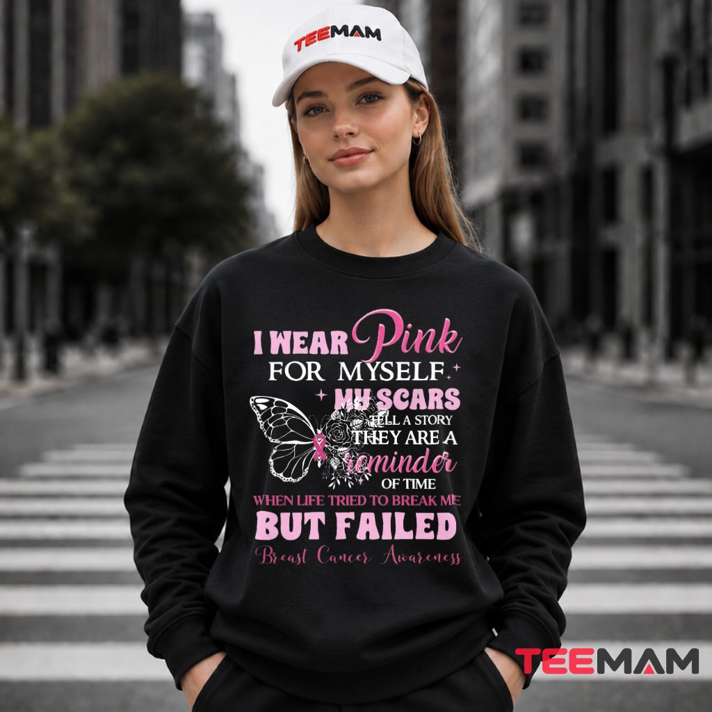 Butterfly Scars Reminder Wear Pink Myself Long Sleeve Butterfly Scars Reminder Wear Pink Myself Long Sleeve