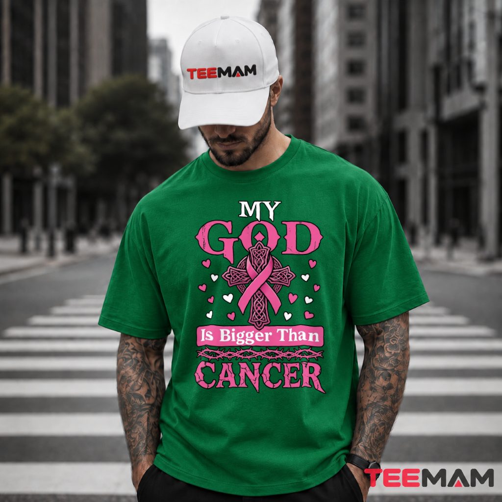 Celtic Cross My God Bigger Than Cancer T-Shirt