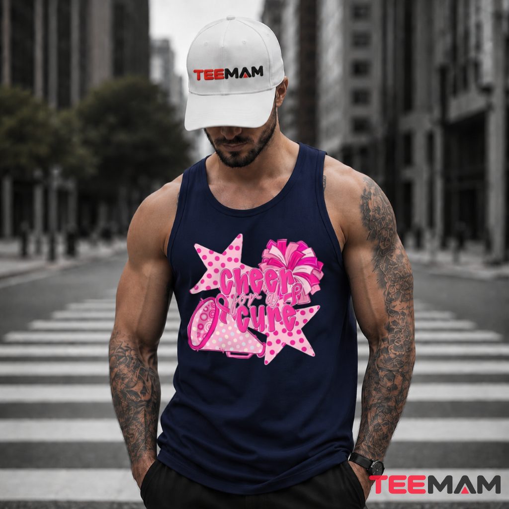 Cheer For A Cure Megaphone Pom Pom Tank Top Cheer For A Cure Megaphone Pom Pom Tank Top