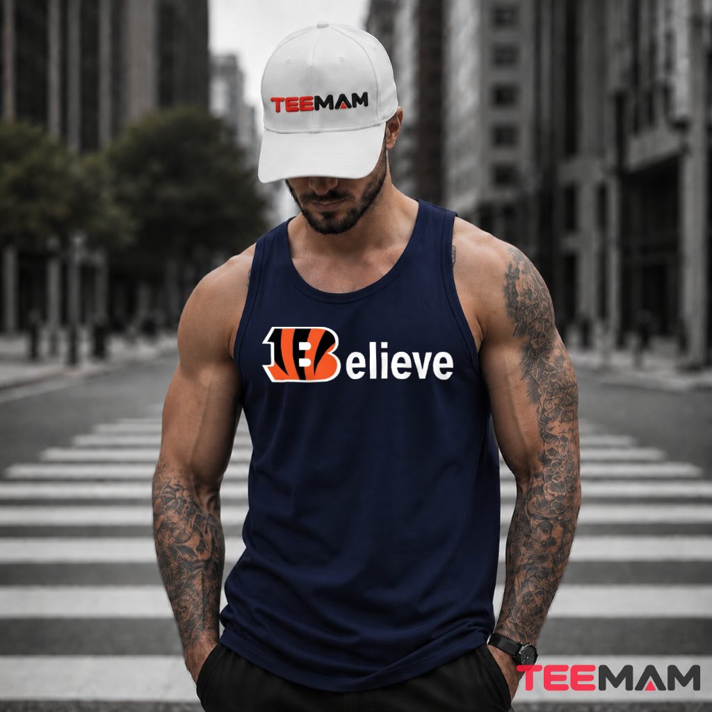 Cincinnati Bengals Believe Logo Tank Top Cincinnati Bengals Believe Logo Tank Top