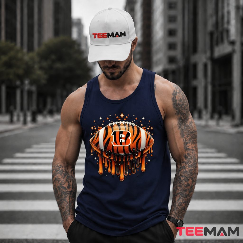 Cincinnati Bengals Football Drip Glitter Tank Top Cincinnati Bengals Football Drip Glitter Tank Top