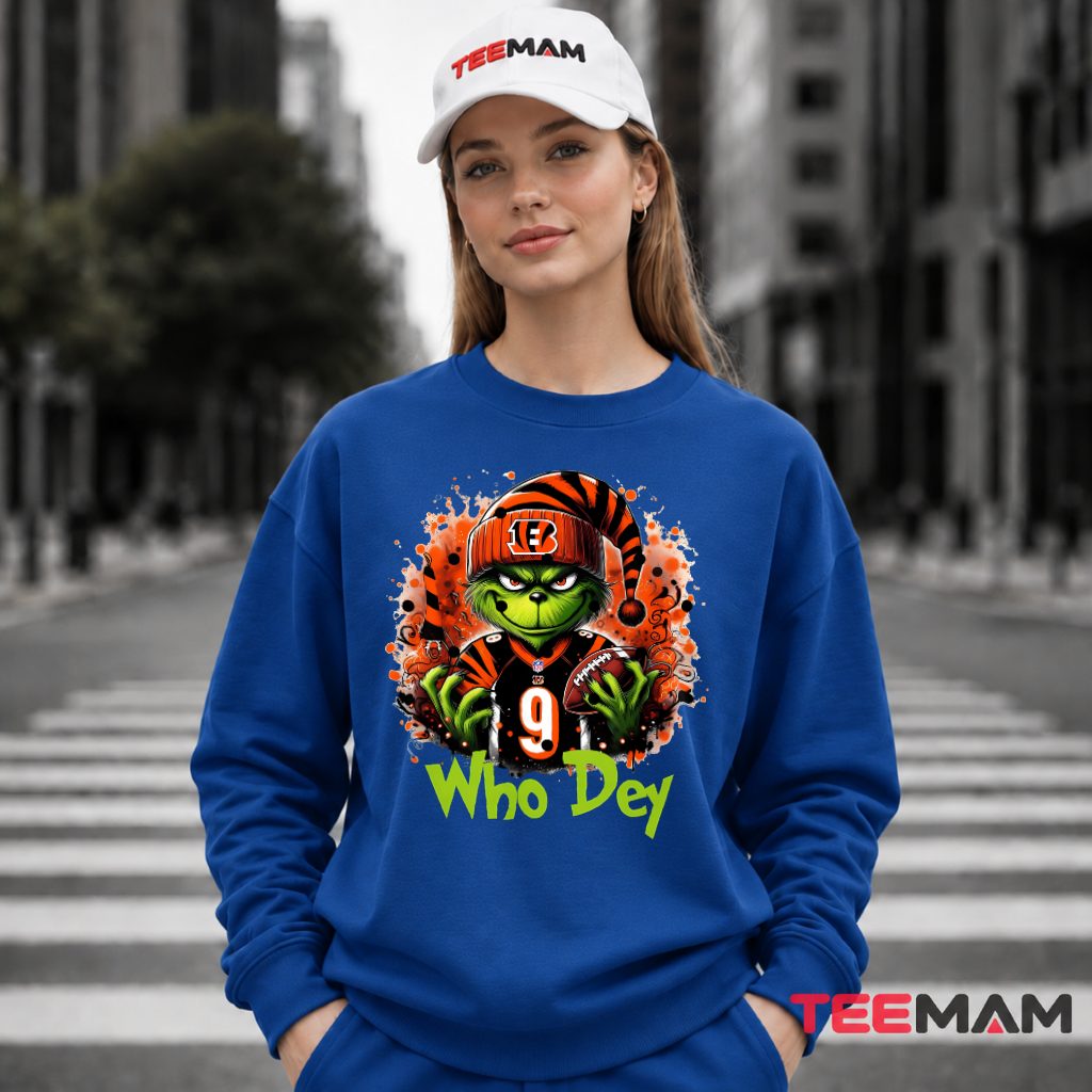 Cincinnati Bengals Grinch Who Dey Long Sleeve Cincinnati Bengals Grinch Who Dey Long Sleeve