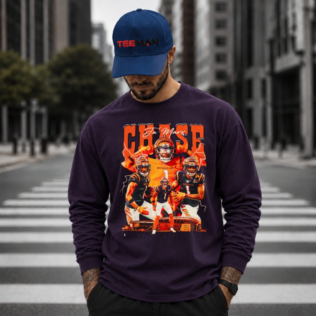 Cincinnati Bengals Ja'Marr Chase Lightning Long Sleeve Cincinnati Bengals Ja'Marr Chase Lightning Long Sleeve