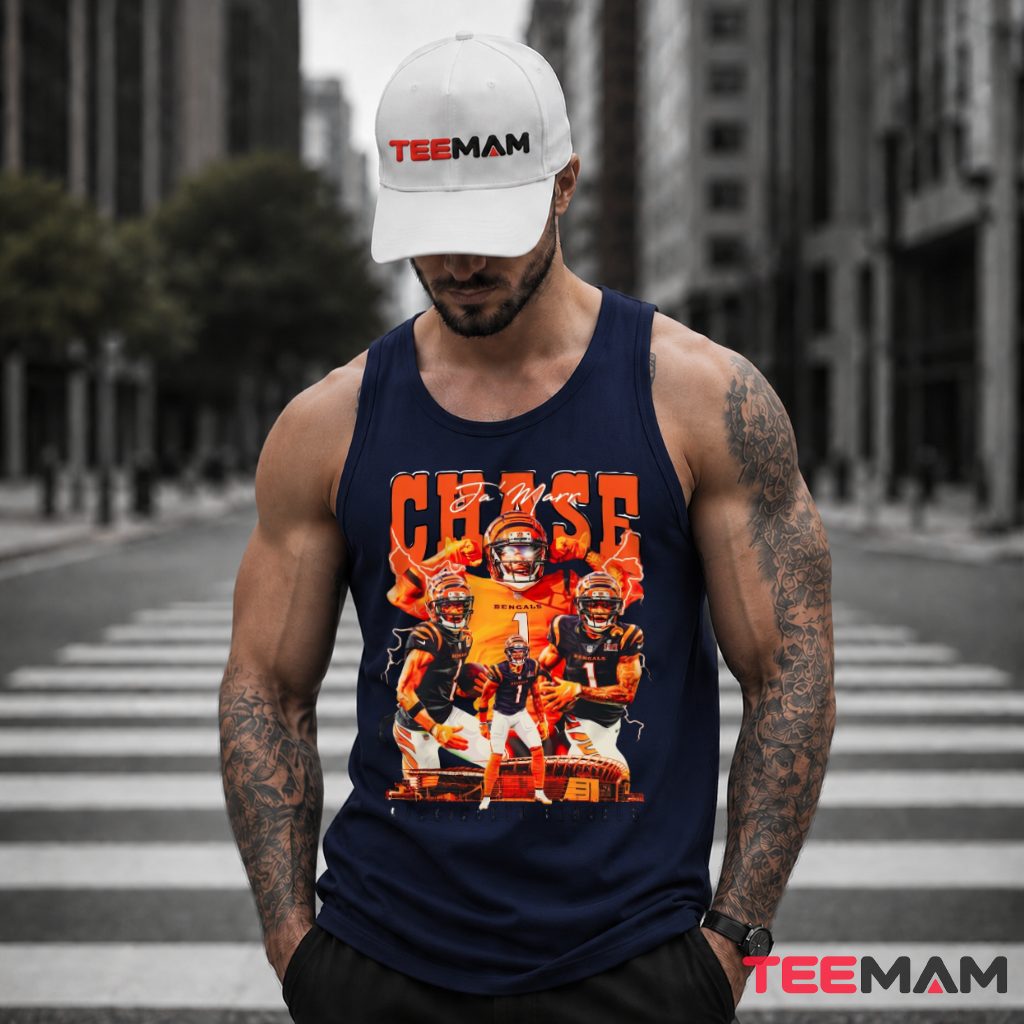 Cincinnati Bengals Ja'Marr Chase Lightning Tank Top Cincinnati Bengals Ja'Marr Chase Lightning Tank Top