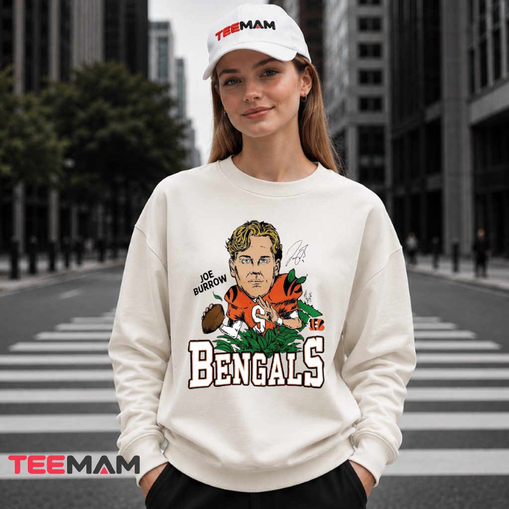 Cincinnati Bengals Joe Burrow Caricature Long Sleeve Cincinnati Bengals Joe Burrow Caricature Long Sleeve