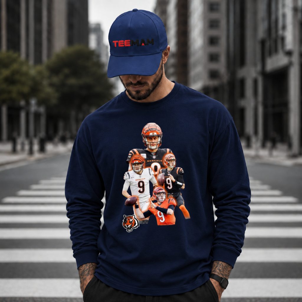 Cincinnati Bengals Joe Burrow Collage Long Sleeve Cincinnati Bengals Joe Burrow Collage Long Sleeve