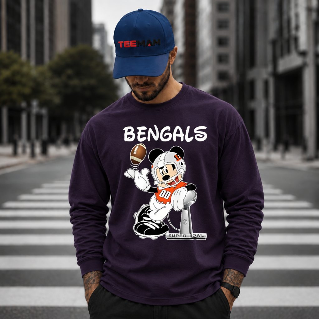 Cincinnati Bengals Mickey Super Bowl Long Sleeve Cincinnati Bengals Mickey Super Bowl Long Sleeve