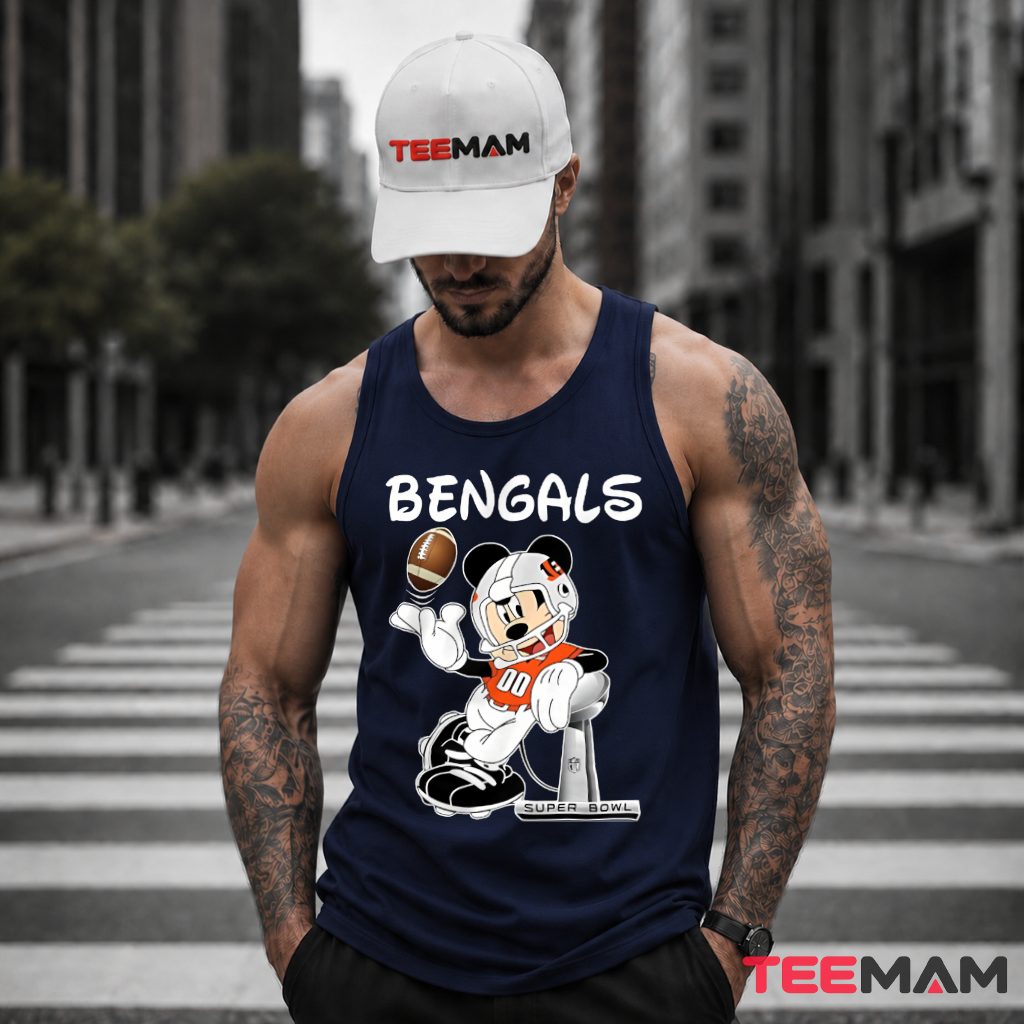 Cincinnati Bengals Mickey Super Bowl Tank Top Cincinnati Bengals Mickey Super Bowl Tank Top