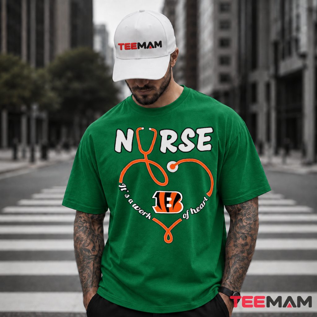 Cincinnati Bengals Nurse Stethoscope Heart T-Shirt
