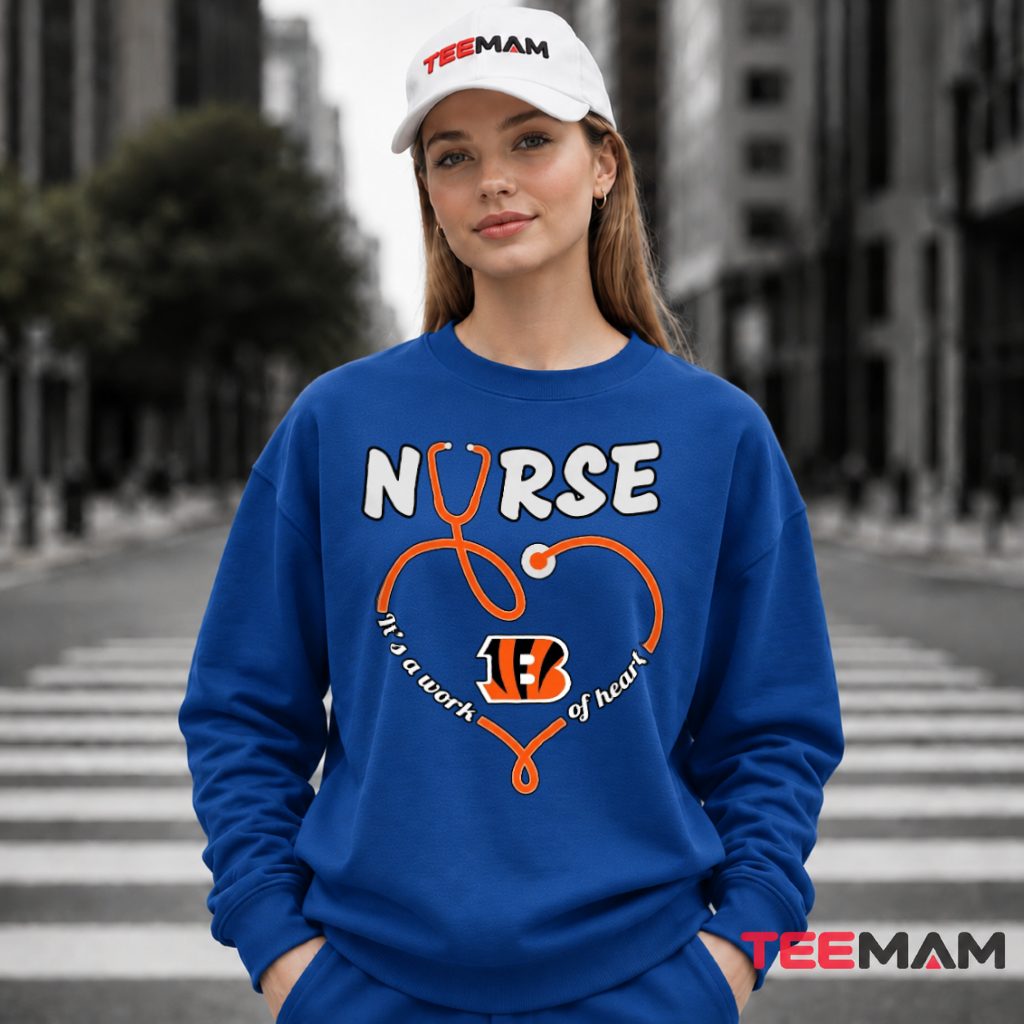 Cincinnati Bengals Nurse Stethoscope Heart Long Sleeve Cincinnati Bengals Nurse Stethoscope Heart Long Sleeve