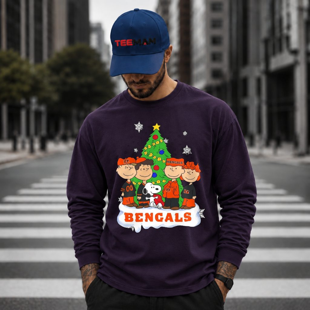 Cincinnati Bengals Peanuts Christmas Tree Long Sleeve Cincinnati Bengals Peanuts Christmas Tree Long Sleeve