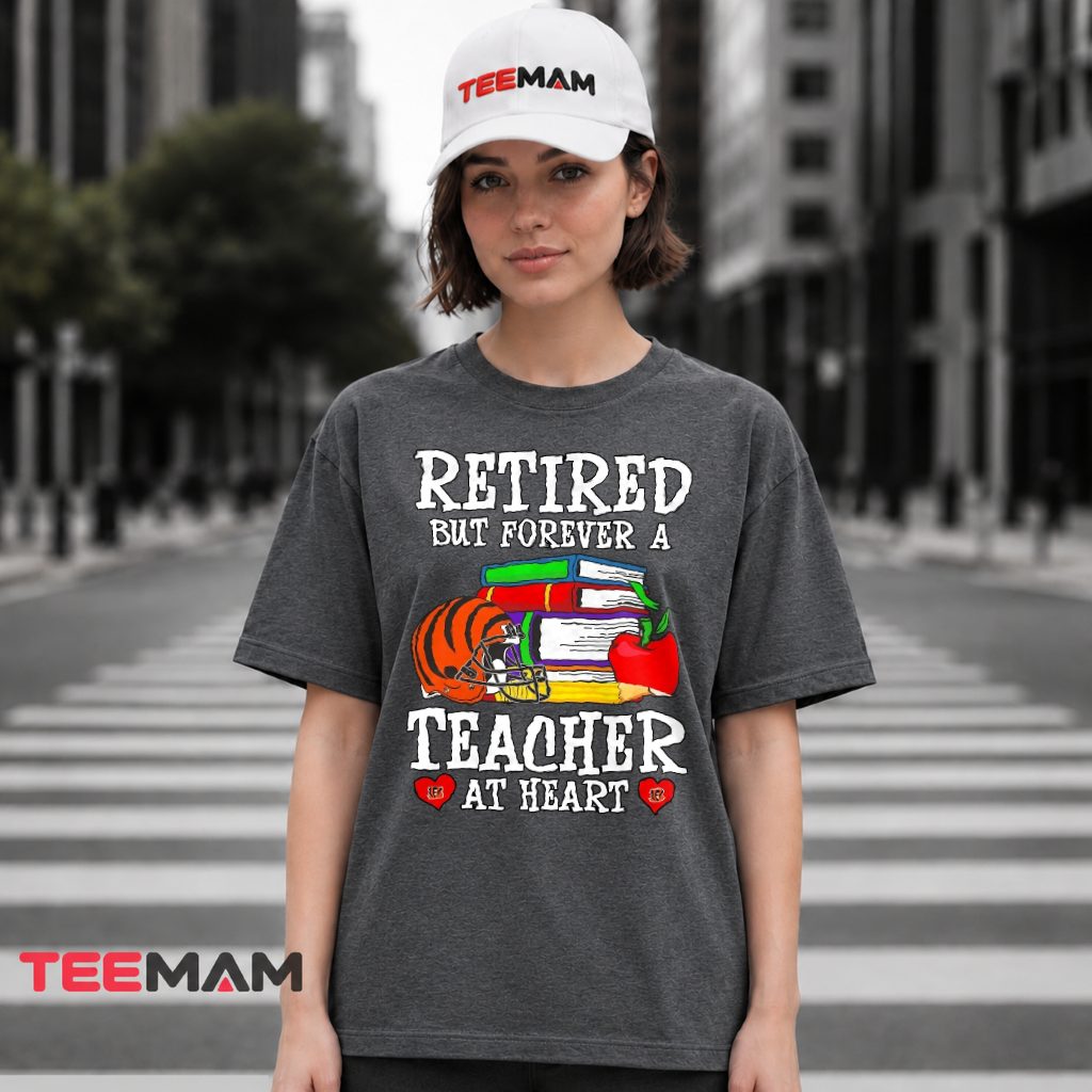 Cincinnati Bengals Retired Teacher Heart T-Shirt