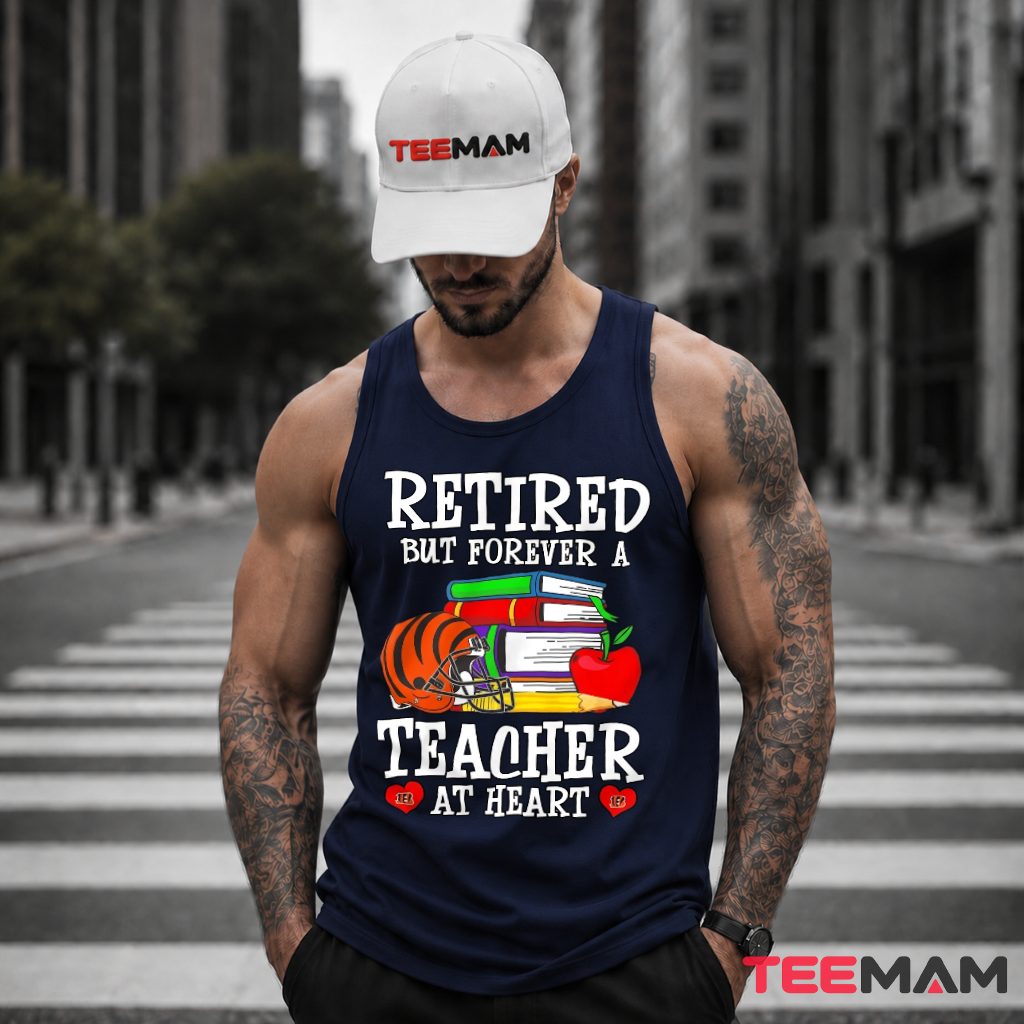 Cincinnati Bengals Retired Teacher Heart Tank Top Cincinnati Bengals Retired Teacher Heart Tank Top