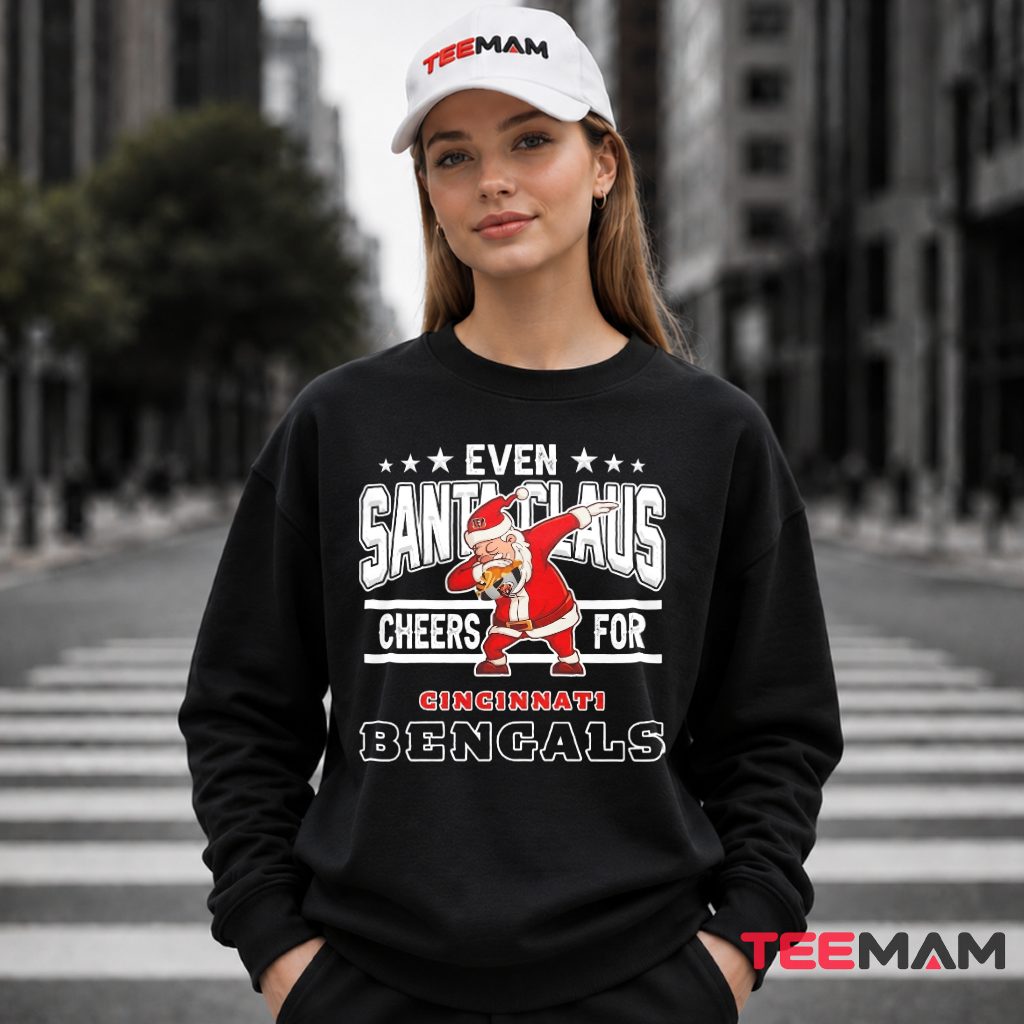 Cincinnati Bengals Santa Claus Dab Cheers Long Sleeve Cincinnati Bengals Santa Claus Dab Cheers Long Sleeve