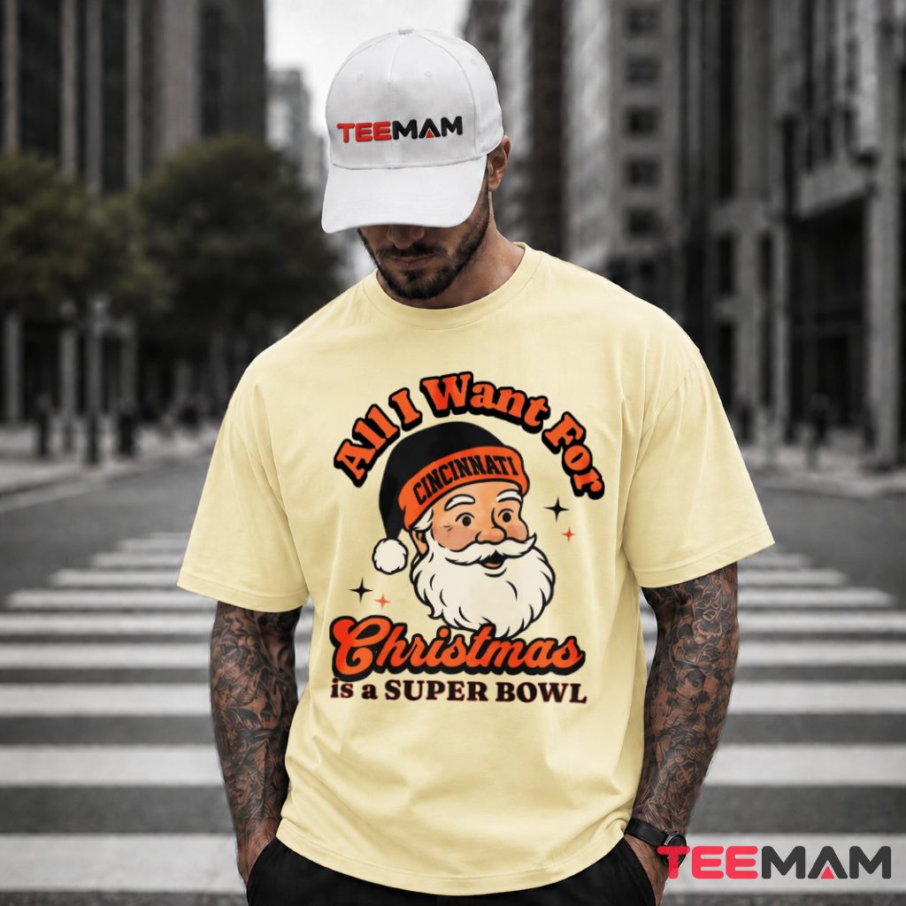 Cincinnati Bengals Santa Super Bowl Christmas T-Shirt