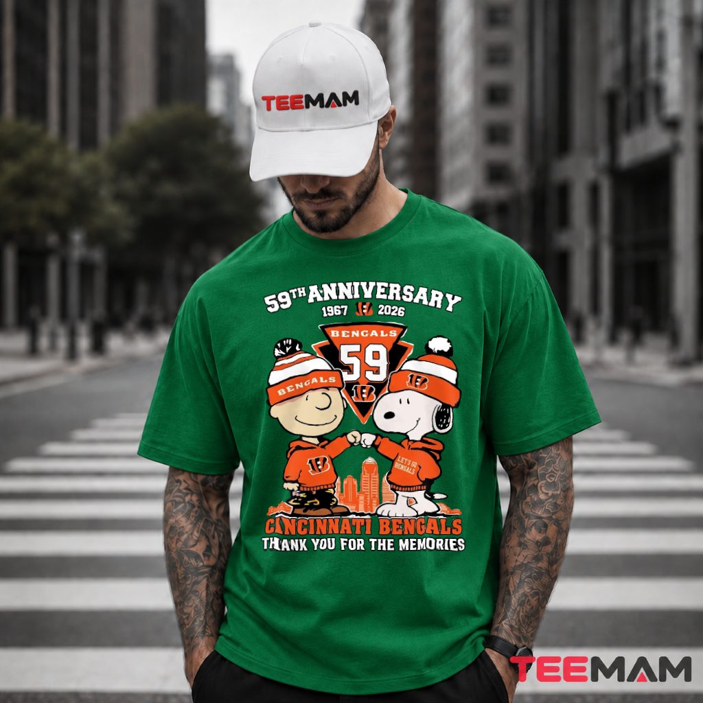 Cincinnati Bengals Snoopy 59th Anniversary T-Shirt