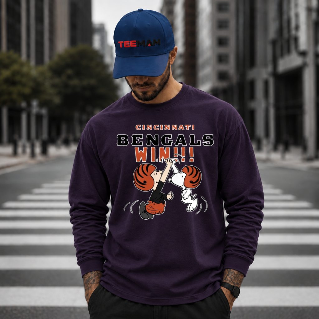 Cincinnati Bengals Snoopy Win Dance Long Sleeve Cincinnati Bengals Snoopy Win Dance Long Sleeve