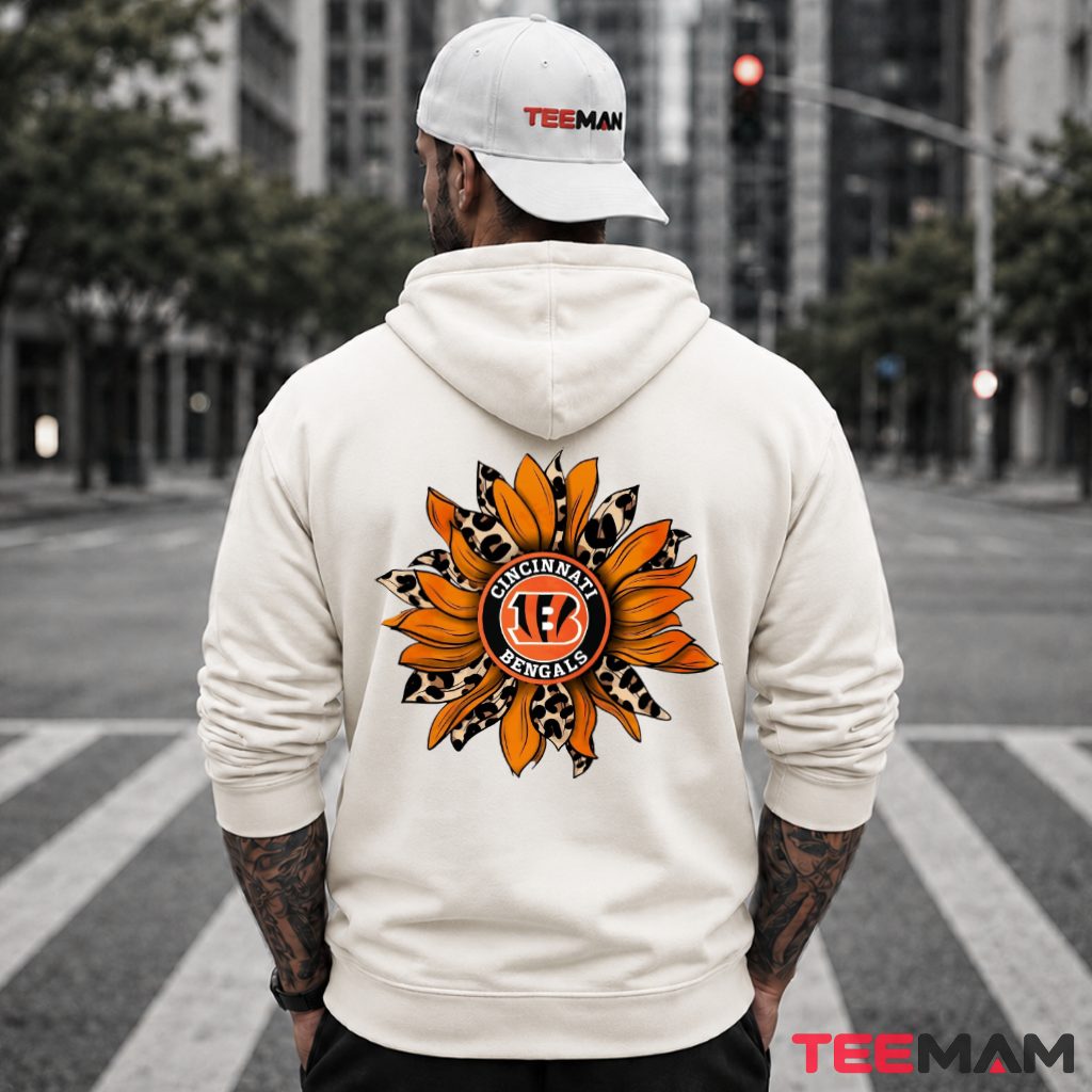 Cincinnati Bengals Sunflower Leopard Logo Hoodie Cincinnati Bengals Sunflower Leopard Logo Hoodie