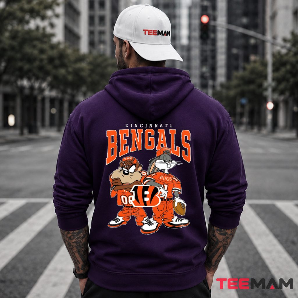 Cincinnati Bengals Taz Bugs Bunny Football Hoodie Cincinnati Bengals Taz Bugs Bunny Football Hoodie