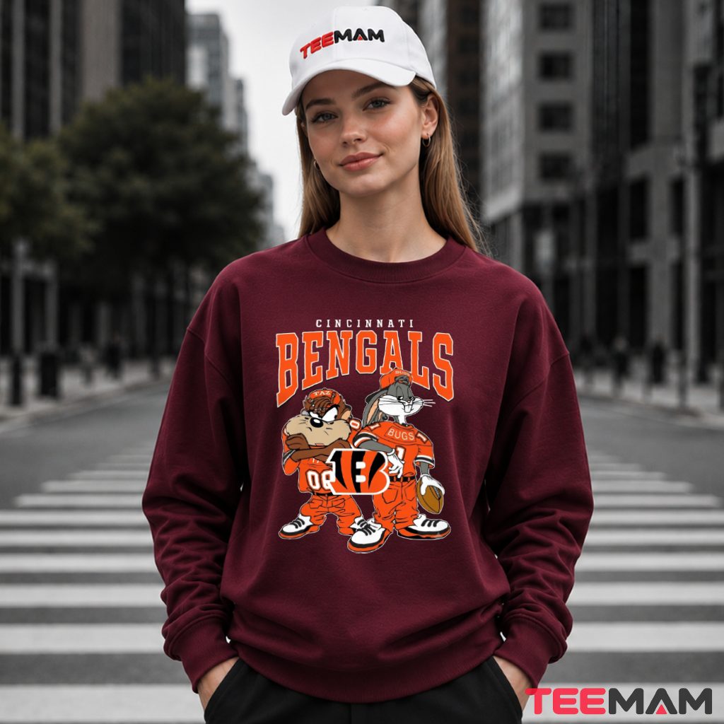 Cincinnati Bengals Taz Bugs Bunny Football Long Sleeve Cincinnati Bengals Taz Bugs Bunny Football Long Sleeve