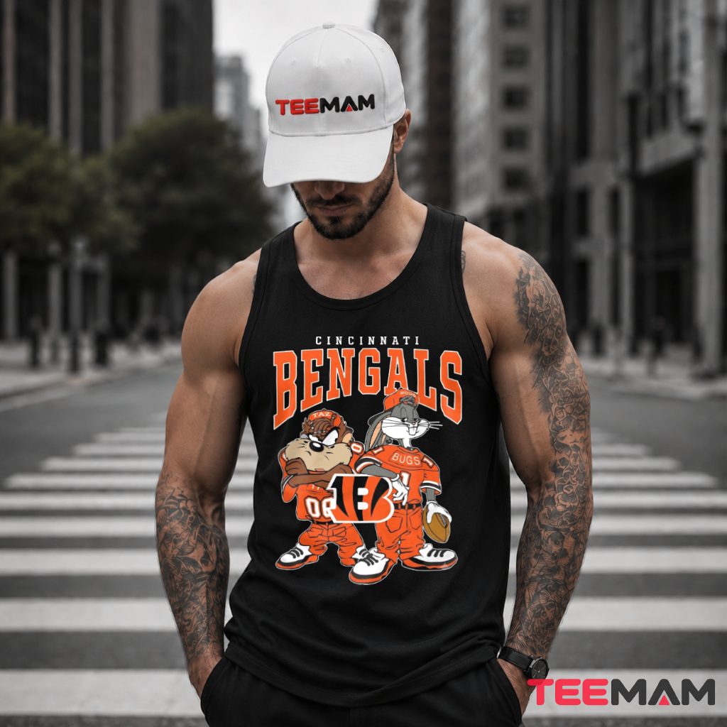 Cincinnati Bengals Taz Bugs Bunny Football Tank Top Cincinnati Bengals Taz Bugs Bunny Football Tank Top