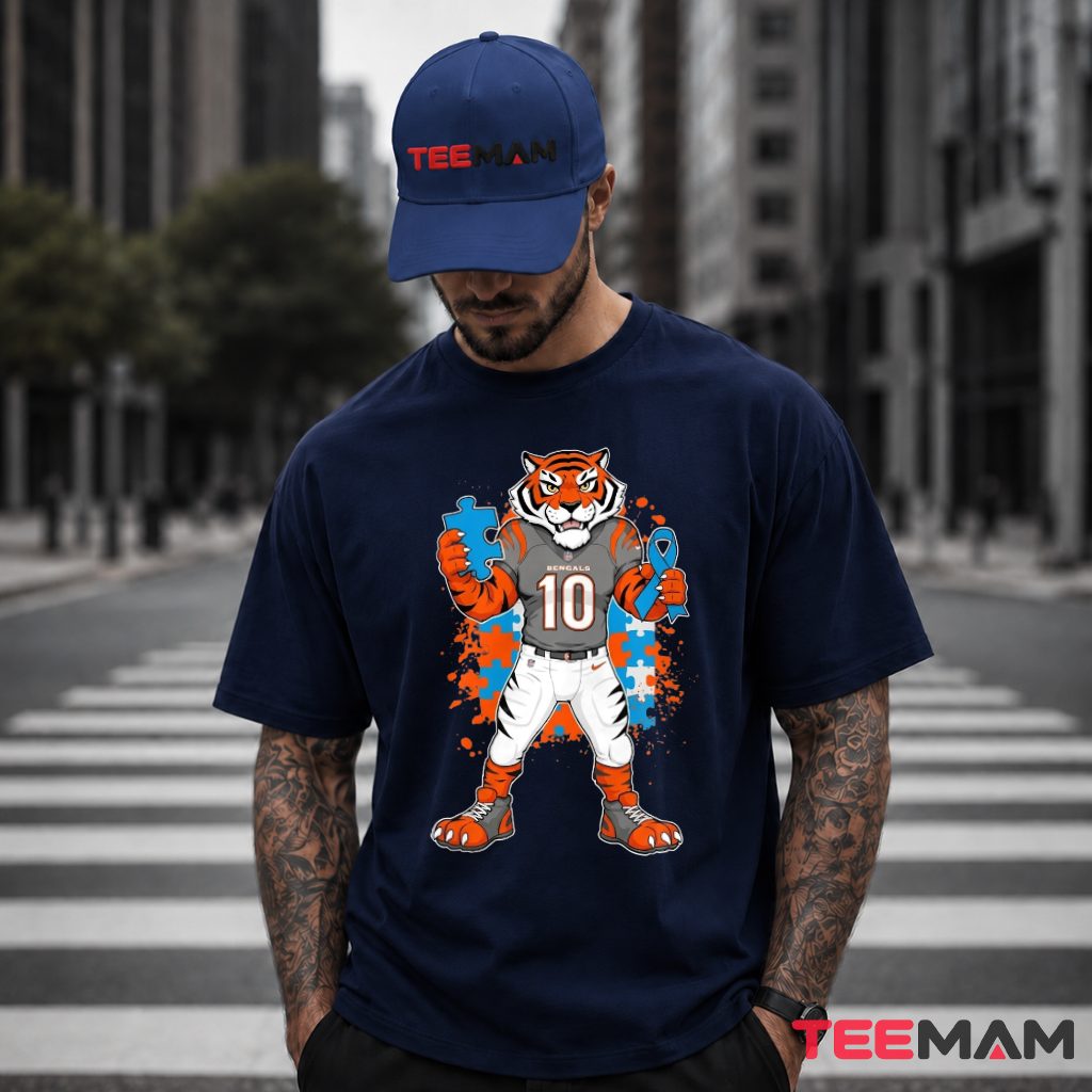 Cincinnati Bengals Tiger Autism Awareness T-Shirt